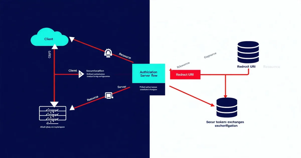 Abstract OAuth authorization flow with vulnerability in redirect